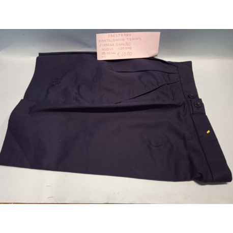 Calzoncini Tennis di Cotone Blu Taglia 32 - 82 cm Fred Perry Vintage Nuovo