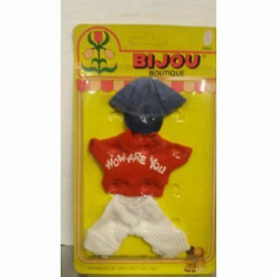 Bijou Boutique - Completino  pantalone bianco maglietta rossa  con cappellino pe