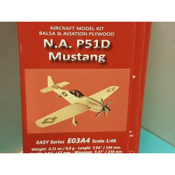 NA P51D Mustang Balsa Aircraft Model Kit scala 1:48 E03A4 Anner Factory