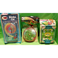 Lotto di 3 Mini Flipper in Plastica - Vintage '80 - Completi di imballo LEGGERE