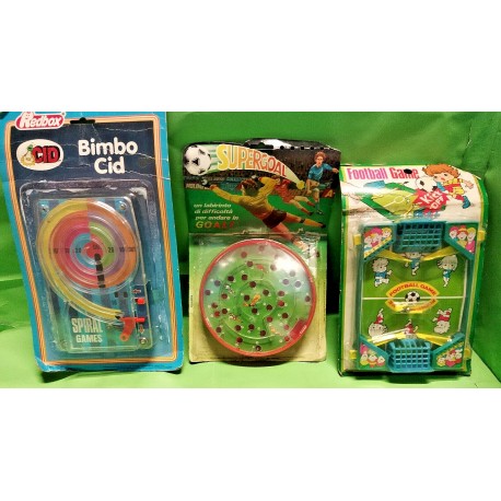 Lotto di 3 Mini Flipper in Plastica - Vintage '80 - Completi di imballo LEGGERE