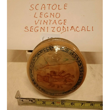Scatola Apribile in Legno tipo Matrioska Segno zodiacale Scorpione Vintage