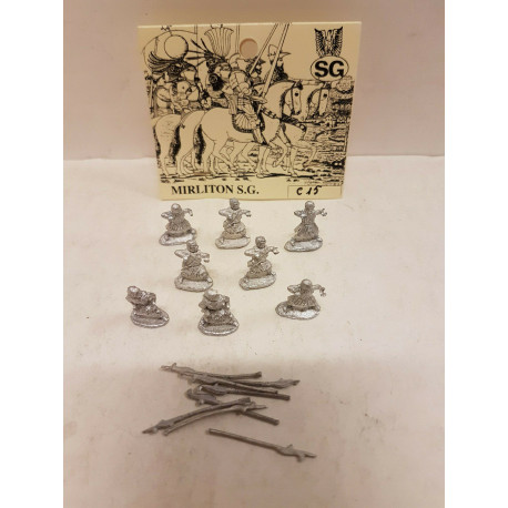 Mirliton SG Figures Soldiers  8 Pcz 1/72 N° C15 Fanti Medievali Alabarda