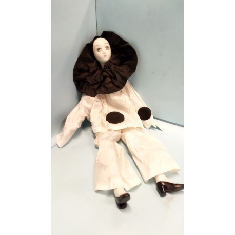 Pierrot  Porcellana e Raso 60 cm. Ceppi Ratti Ottimo stato di conservazione  '80