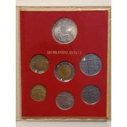 Vaticano Serie Divisionale 1983 Anno V Giovanni Paolo II 7 Monete + Argento FdC