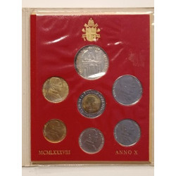 Serie Divisionale Vaticano 1988 Anno X Papa Giovanni Paolo II 1000 Lire Argento