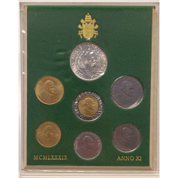 Vaticano 1989 Serie Divisionale Anno XI Giovanni Paolo II 7 Monete FDC + Argento