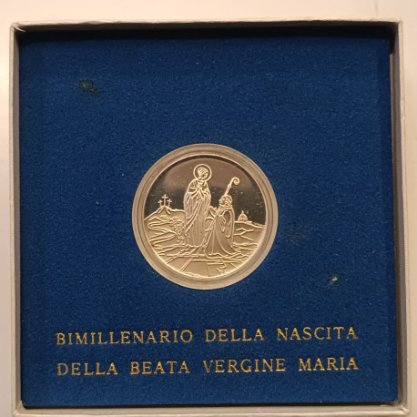Vaticano 1984 Moneta 500 Lire Argento Beata Vergine Maria Fondo Specchio Proof B