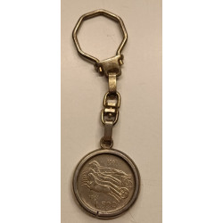 Italiano: Portachiavi Moneta 500 Lire Argento 1961 Centenario Unita d'Italia