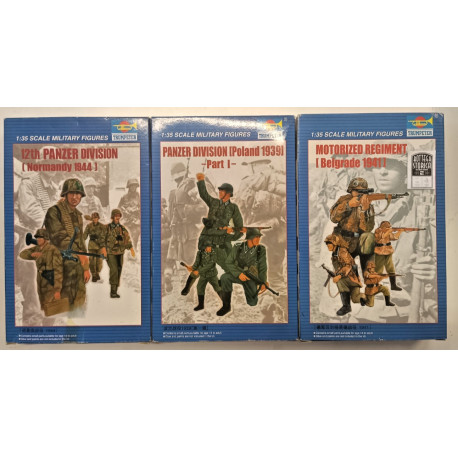 Lotto 3 Kit Figurini Militari TRUMPETER 1:35 WWII Tedeschi 00401 00402 00403