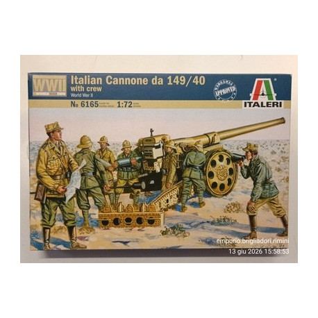 Italeri 6165 1/72 Italian Cannone da 149/40 with Crew Soldatini Artiglieria WWII