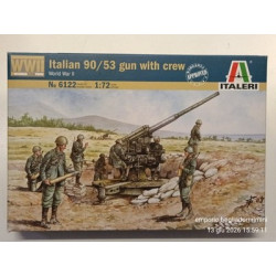 Italeri 6122 1/72 Italian 90/53 Gun with Crew Soldatini Artiglieria italiana WW2