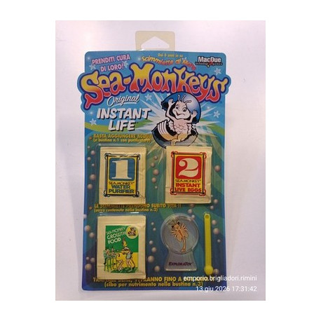 Sea-Monkeys Original Instant Life MacDue 1998 Scimmiette Di Mare Blister Nuovo