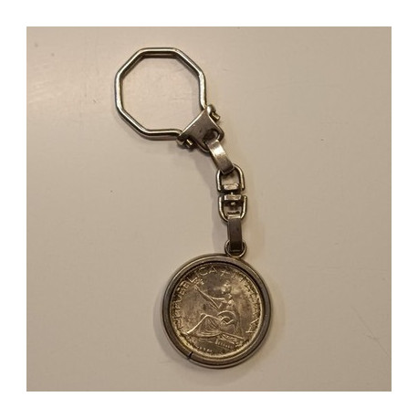 Portachiavi Vintage Moneta 500 Lire Argento 1961 Quadriga Unità d'Italia Epoca A