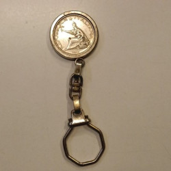 Portachiavi Vintage Moneta 500 Lire Argento 1961 Quadriga Unità d'Italia Epoca E