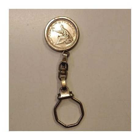 Portachiavi Vintage Moneta 500 Lire Argento 1961 Quadriga Unità d'Italia Epoca E