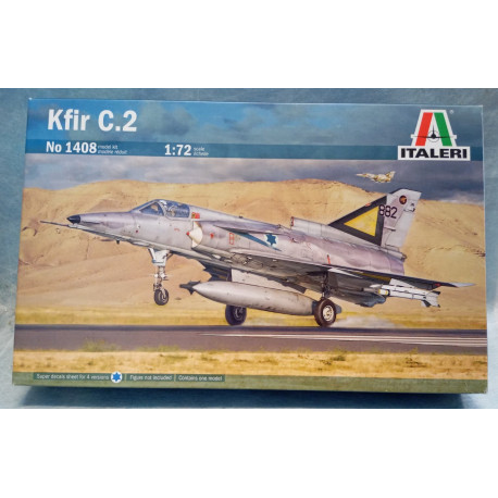Italeri 1408 Kfir C.2 IAF Israeli Air Force 1:72 Plastic Model Kit Jet Nuovo