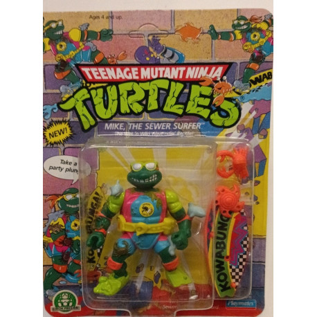 TMNT Mike The Sewer Surfer 1990 MOC Vintage Giochi Preziosi Playmates SEALED