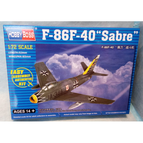 Hobby Boss 80259 F-86F-40 Sabre Modellino Aereo 1:72 Easy Assembly Kit Nuovo