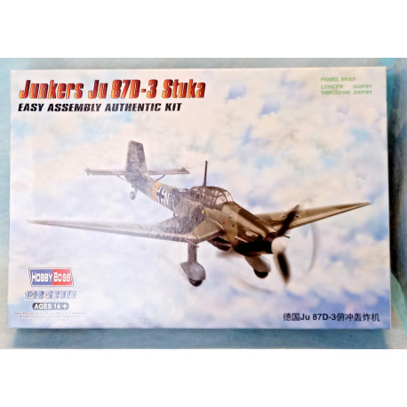 Hobby Boss 80286 Junkers Ju 87D-3 Stuka 1:72 Easy Assembly Model Kit Aereo WW2