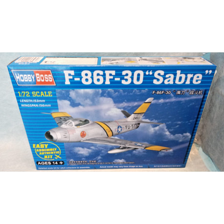 Hobby Boss 80258 F-86F-30 Sabre Modellino Aereo Jet 1:72 Easy Assembly Nuovo