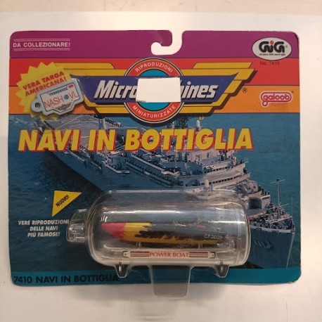 Micro Machines GIG Galoob NAVI IN BOTTIGLIA Speed Boat Sun Dance 7410 Vintage