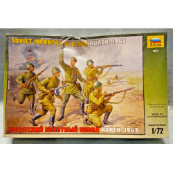Zvezda 8077 Soviet Infantry Platoon Kursk 1943 Soldatini 1/72 Scatola Nuova