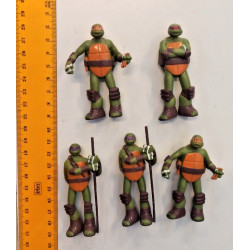 Lotto 5 Figure TMNT Tartarughe Ninja 2013 Nickelodeon Gadget Edicola 8cm