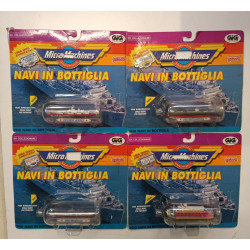 LOTTO DI 4 MICRO MACHINES "NAVI IN BOTTIGLIA" - GIG / GALOOB VINTAGE (1990)