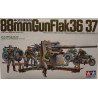 Tamiya 35017 German 88mm Gun Flak 36/37 1/35 Model Kit + 9 Figures Motorcycle