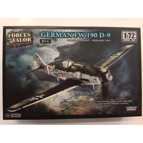 FW 190 D9 German WWII Airplane Model Plastic Kit Forces of Valor 1/72 Unimax