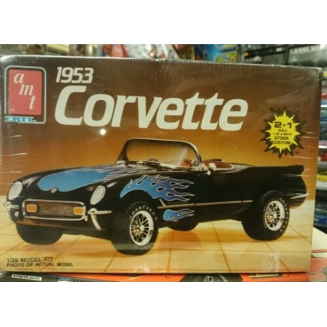 Corvette 1953 2 in 1 custom stock included AMT USA scale 1/25 -6519 plastic kit