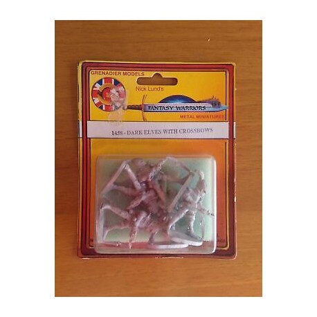 Fantasy Warriors - Dark Elves With Crossbows - 1458 - Metal Miniatures 28 mm