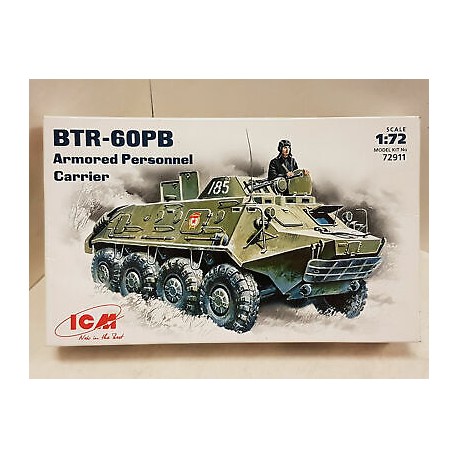BTR 60 PB Armored Personell Carrier Plastic Model Kit 1/72 N°72911 ICM