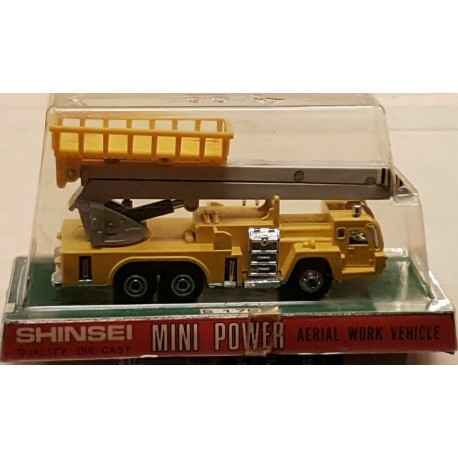 Shinsei Mini Power Aerial Work Vehicle scale app.1/70 die cast metal Japan '70