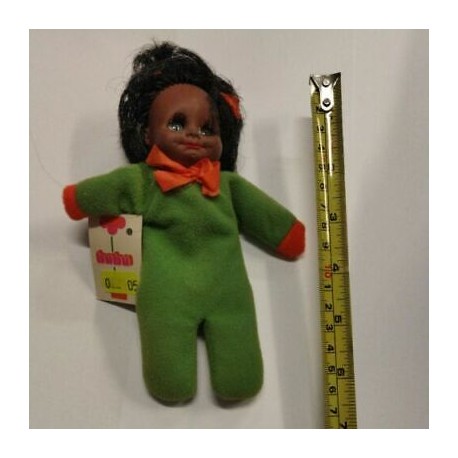 Briciolina - Bubu Abito Verde con capelli Neri - Bambole - Doll - El Greco