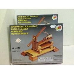 Bombardella Mortaio XV Sec Scatola di Montaggio Legno Scala 1/17 Art 802 Mantua 