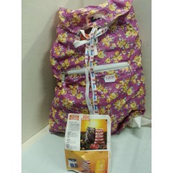 Zainetto Leggero Sport  Viola con Fiorellini trasformabile in Money Bag Seven 