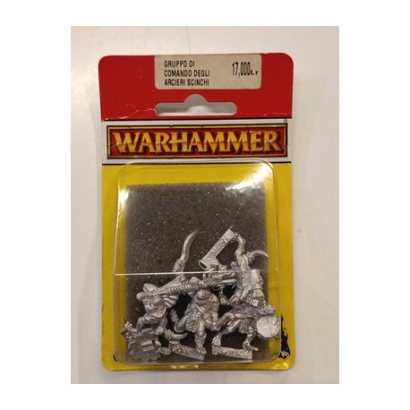 Warhammer Uomini Lucertola Gruppo Di Comando Arcieri Scinchi Skink Metal NIB