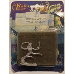 Rafm Fantasy 3484 Martial Artist w/ Sai Nunchaku Metal Miniature Blister MOC