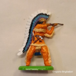 Britains Indiano Capo con Fucile  1/32 Base in Metallo ('90) soldatino