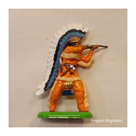 Britains Indiano Capo con Fucile  1/32 Base in Metallo ('90) soldatino