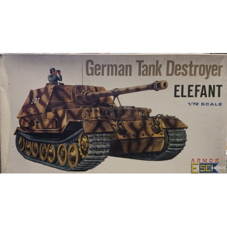 German Tank Panzer Destroyer Elephant Plastic Model Kit  1/72 Esci 8006