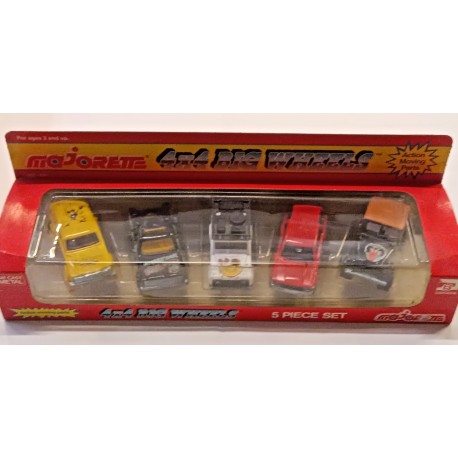 5 piece Set - Cars 1/64  4x4 Big Wheels (Jeep, Toyota etc)  Majorette Vintage