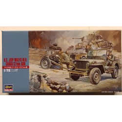 Jeep Willys Cargo + 37 mm gun USA WW2 - Model Plastic Kit 1:72 Hasegawa Mt1