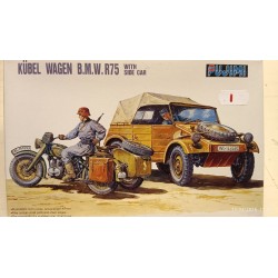 Kubel Wagen BMW R75 With Side Car Fujimi Plastic Model Kit 1/76 N°76020