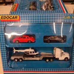Lotto 5 Set Edocar 1/64 Gift Set: 5 Tir con Rimorchio e 10 Automobili nuovi