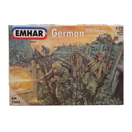 German WW1 Infantry w. Tank Crew Figures Soldiers  1/72 Cod 7203 Emhar