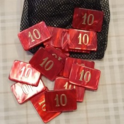 Sacchetto 16 Fiches Chips Gettoni in acrilico perlato Rosso 10 - Dal Negro