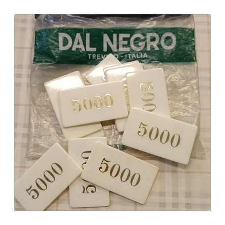 Sacchetto 11 Fiches Chips Gettoni in acrilico Bianco - Dal Negro
